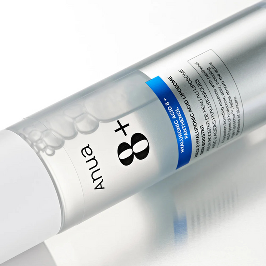 ANUA 8 Hyaluronic Acid Liposome Skin Booster bottle, clear liquid formula in a 150ml container for hydrating skin.