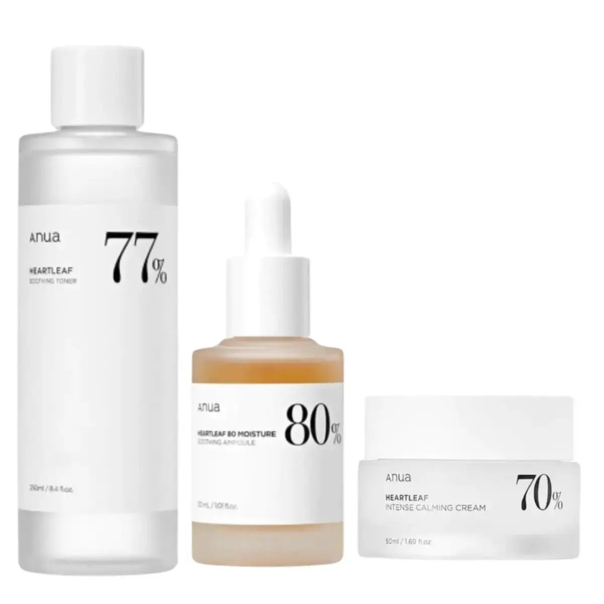 ANUA Heartleaf Toner, Serum and Cream Set Anua