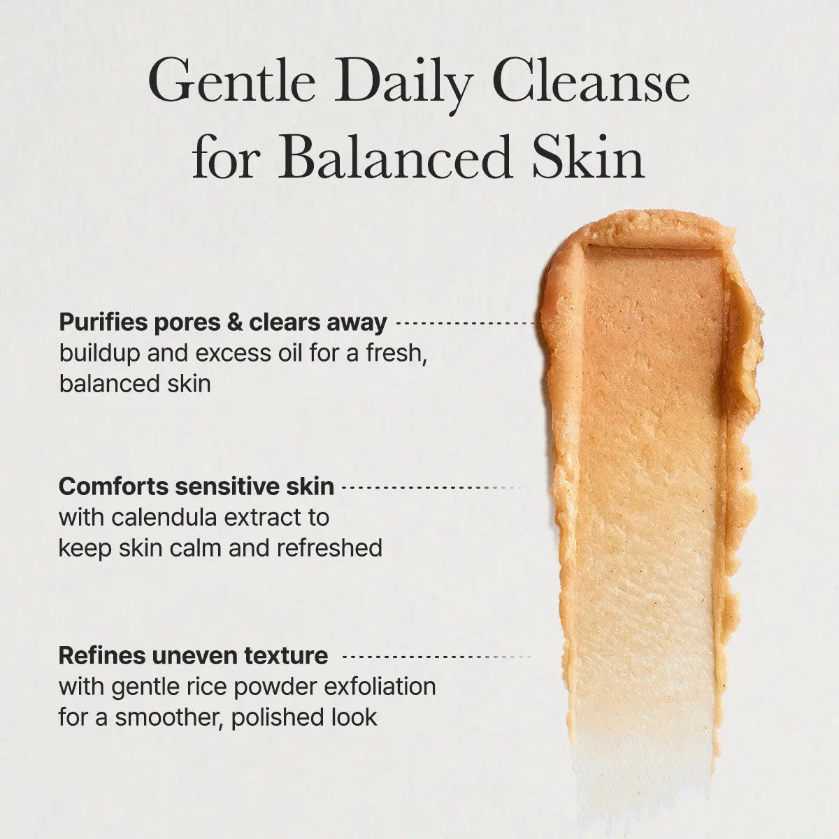 ARENCIA Arencia Calendula Rice Mochi Cleanser for face, featuring creamy texture and calendula and rice ingredients.