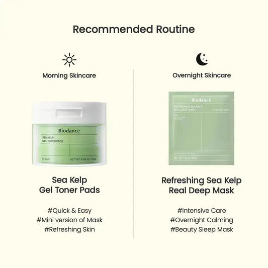 BIODANCE Refreshing Sea Kelp Real Deep Mask Set + Sea Kelp Gel Toner Pads Medicube