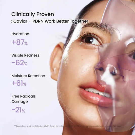 BIODANCE Rejuvenating Caviar PDRN Real Deep Mask set with four 34g masks for skin rejuvenation and deep hydration.