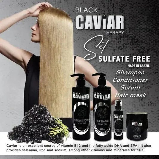 BLACK CAVIAR THERAPY Sulfate Free Hair Care Kit 4 Pcs BLACK CAVIAR