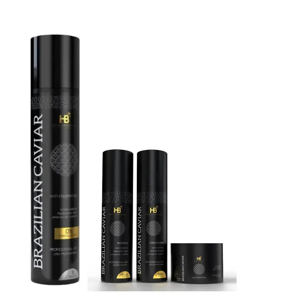 HB HAIR SOLUTION Brazilian Caviar Brazilian Anti Frizz Hair Treatment Set HB HAIR SOLUTIONS