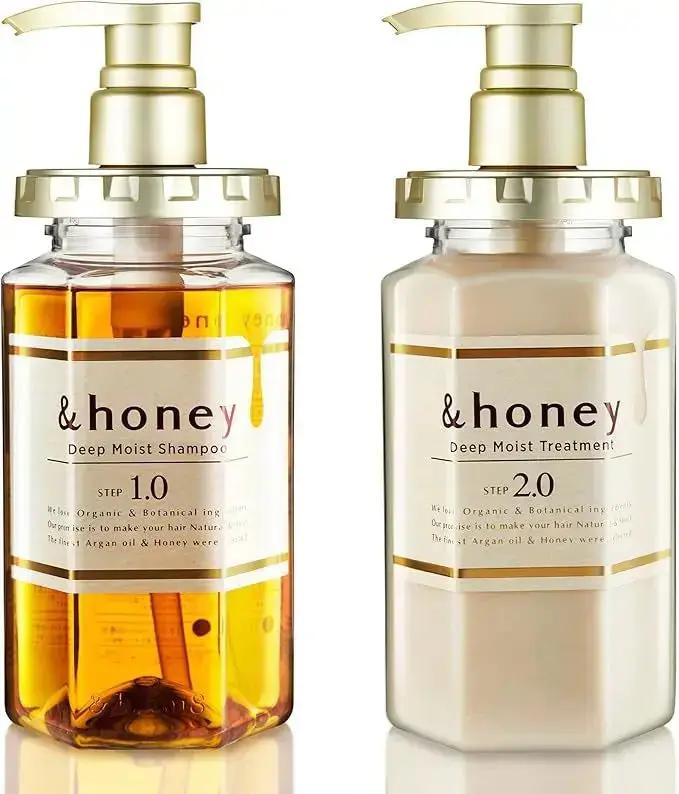 & Honey Deep Moist Shampoo, Treatment & Hair Oil Set & Honey