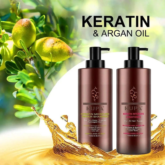 KUPA Keratin Moisture Repair Shampoo , Intensive conditioner Enriched with Argan Oil 1000 ML KUPA