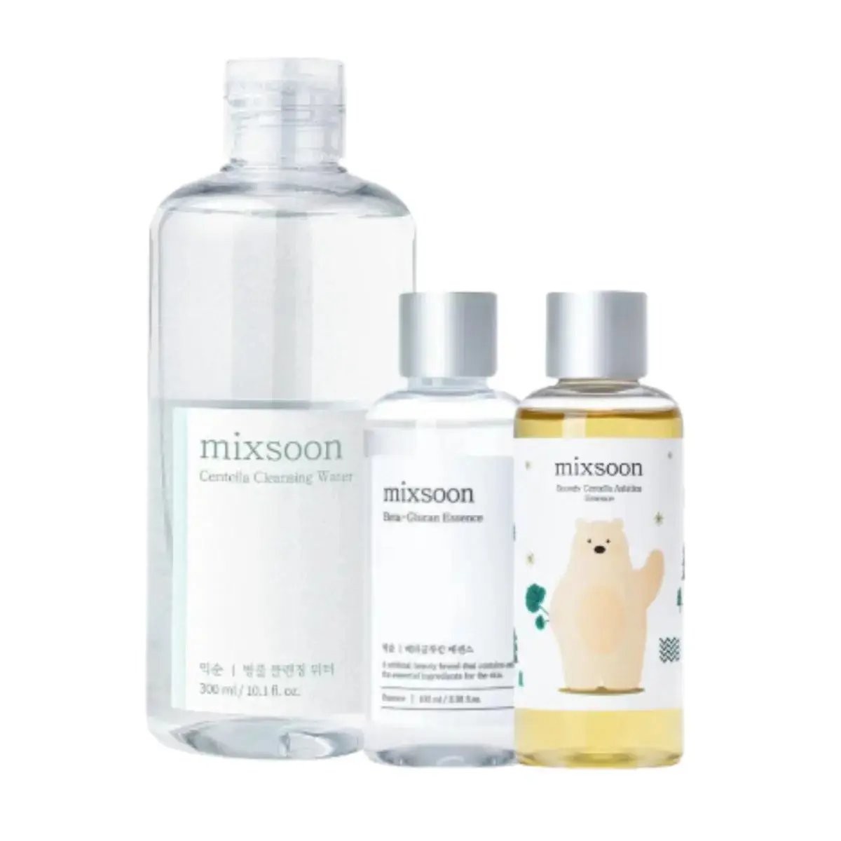 MIXSOON Cleansing Water, Glucan Essence & Centella Asiatica Essence mixsoon