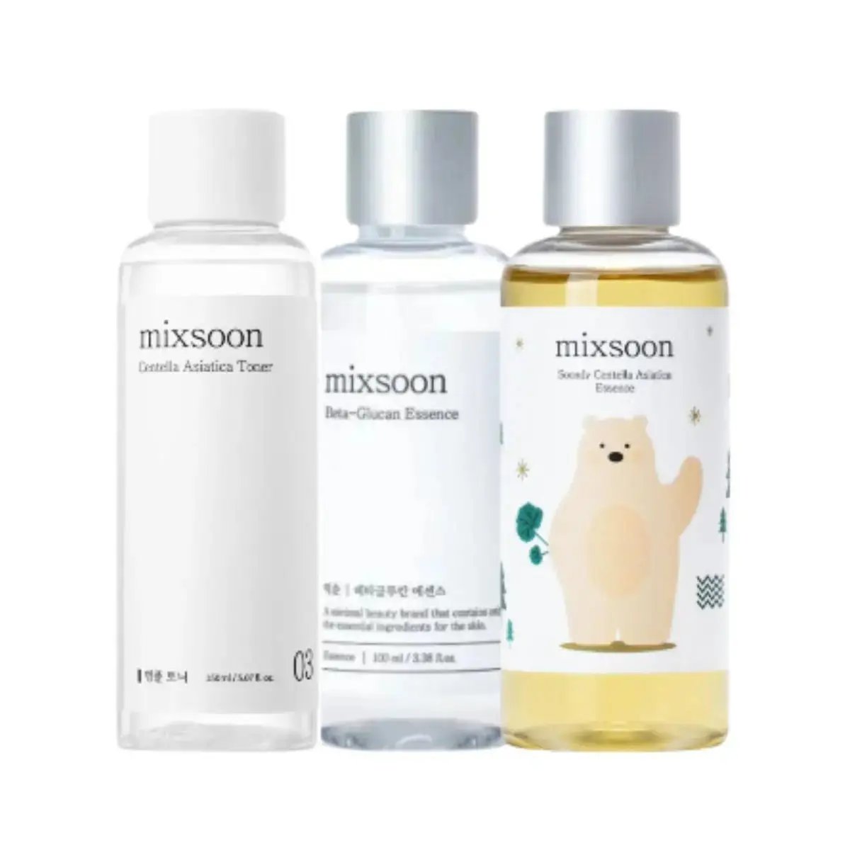 MIXSOON Toner, Glucan Essence & Centella Essence Set mixsoon