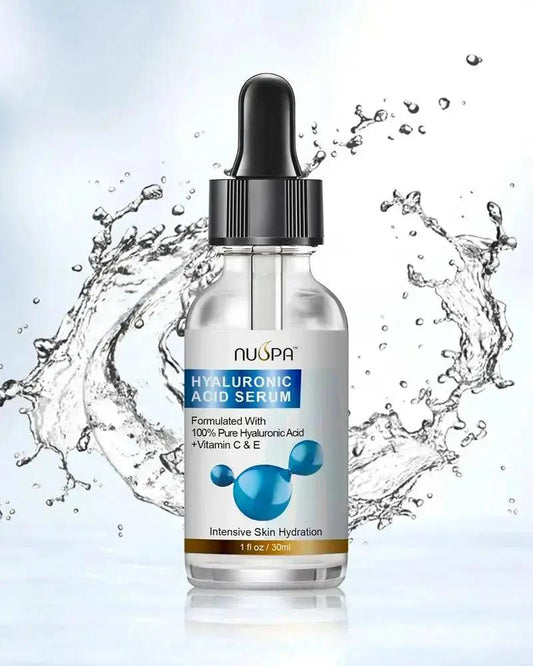 Nuspa 100% Pure Hyaluronic Acid Serum for Face Neck Body with Vitamin C Vitamin E for Skincare Hydrate, Moisturize, Plump Skin, Reduce Wrinkles, Anti Aging Serum NUSPA