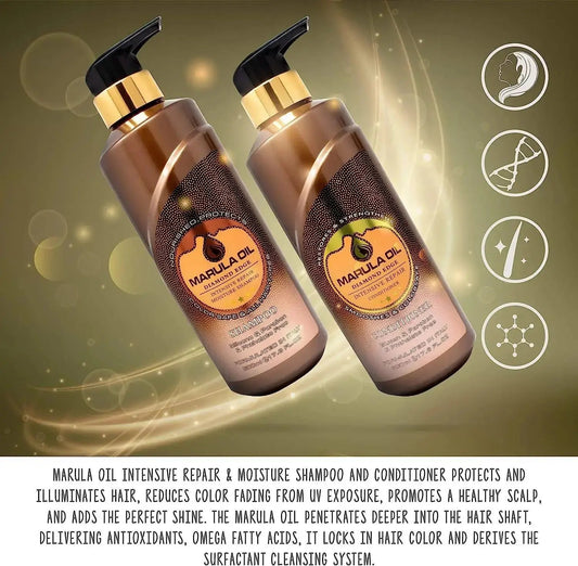 Nuspa Marula Professional Natural Oil Deep Hydrating Shampoo and Conditioner Set Sulfate Paraben Free 500 ML NUSPA