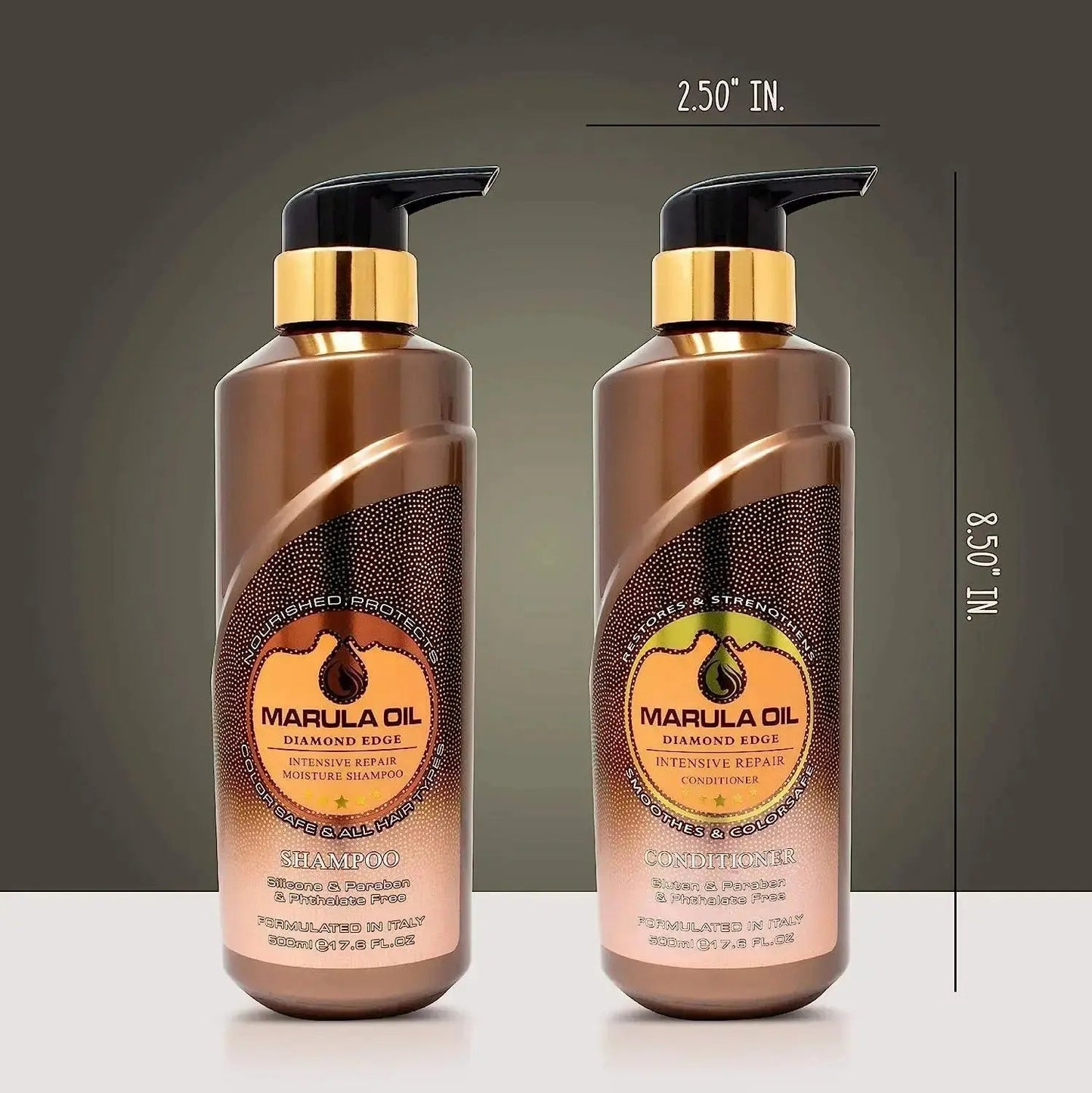 Nuspa Marula Professional Natural Oil Deep Hydrating Shampoo and Conditioner Set Sulfate Paraben Free 500 ML NUSPA