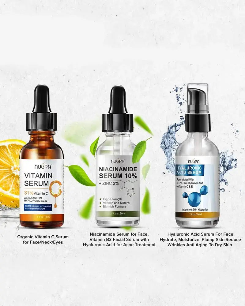 Nuspa Niacinamide Serum 10% for Circles Age Spots Pore Cleanser Acne Scars Sun Damage Corrector Plump Skin Organic Anti Aging Serum - DOKAN