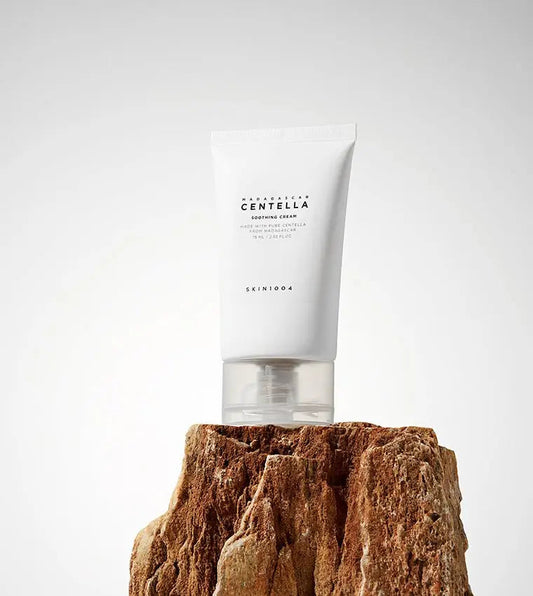 SKIN 1004 Madagascar Centella Cream jar with label, moisturizing cream for sensitive skin, in a sleek white container.