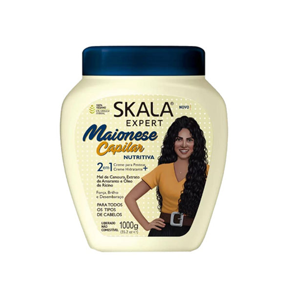 Skala Mayonnaise Hair Treatment Conditioning Cream 1000g in a jar, creamy hair mask for nourishing and conditioning hair.