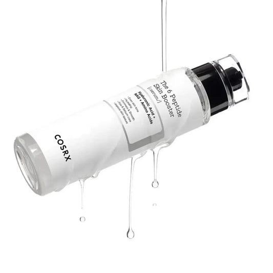 COSRX The 6 Peptide Skin Booster 150ml bottle with a pump dispenser showing the skincare product on a clean background.