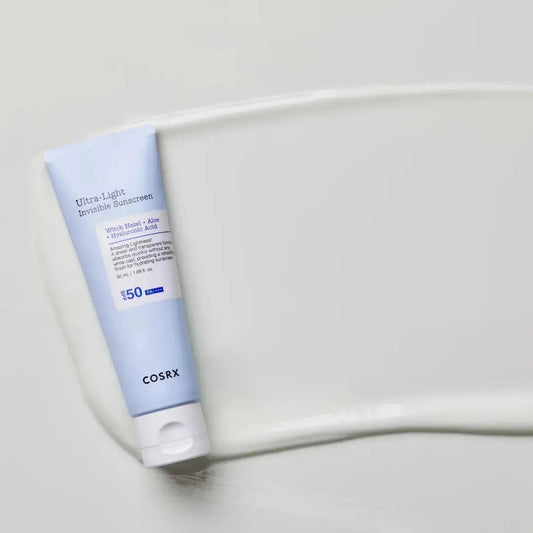 COSRX Ultra Light Invisible Sunscreen 50 ml bottle with clear, lightweight formula for daily sun protection