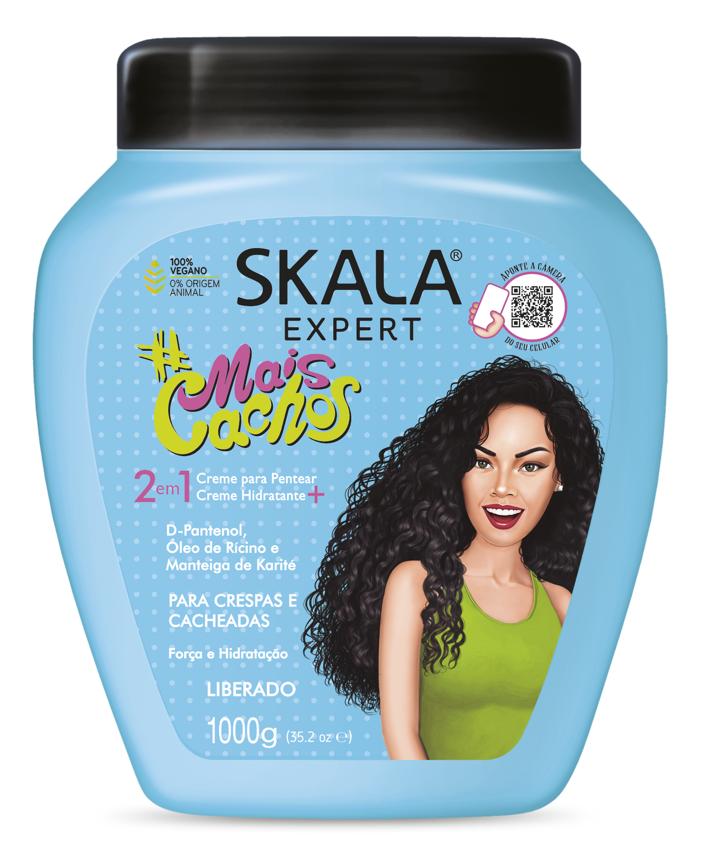SKALA Skala Hair Treatment Cream 2in1 Mais Cachos 1000g, nourishing hair treatment with curly hair focus, creamy texture visible