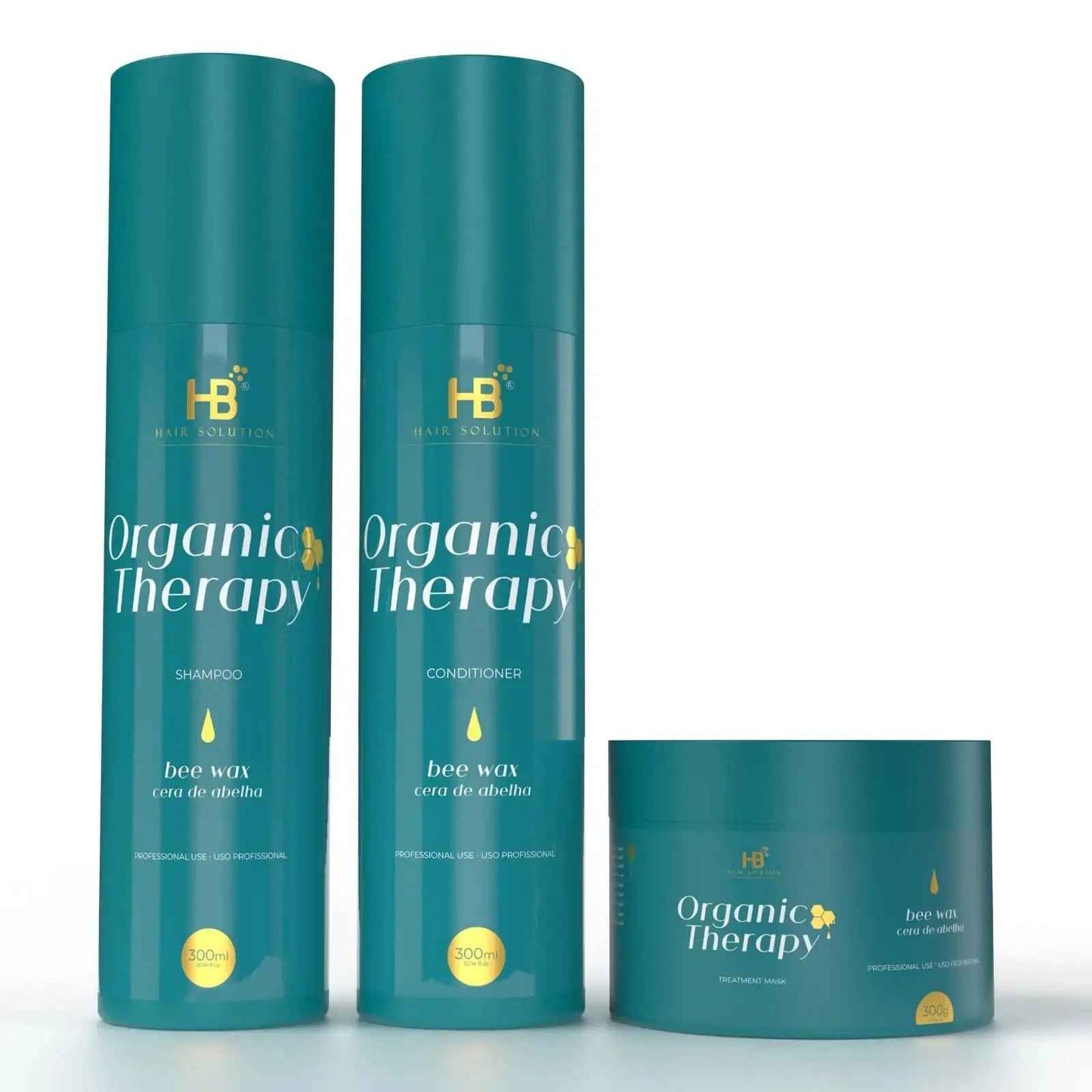 HB HAIR SOLUTION Organic Therapy Bee Wax Brazilian Anti Frizz hair Treatment Set