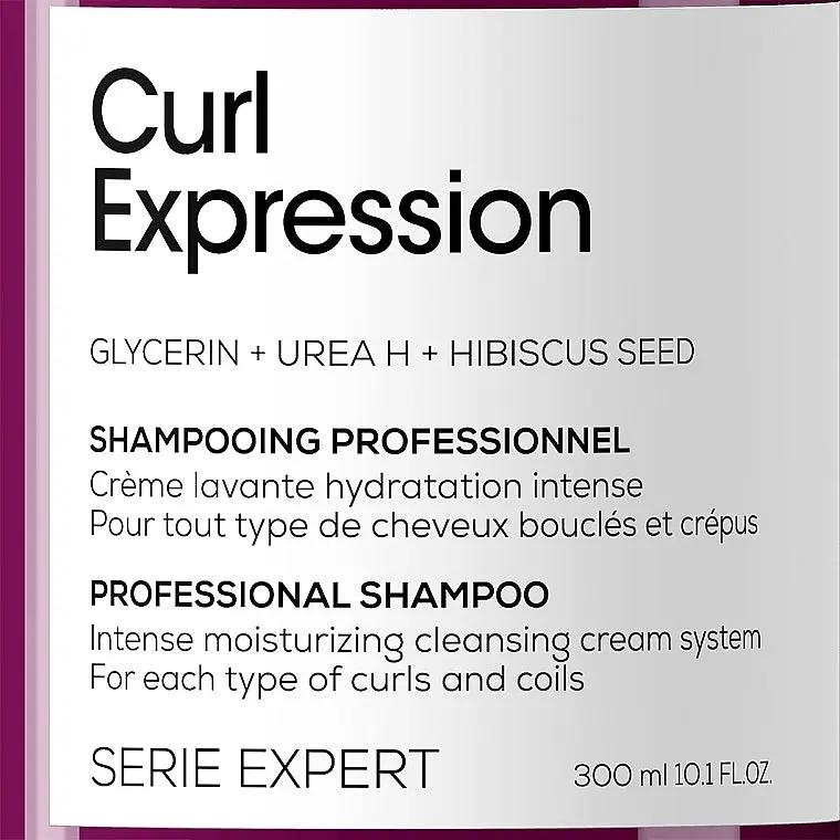 L'OREAL PROFESSIONNEL Curl Expression Moisturizing Cleansing Cream Shampoo bottle, 300ml, with curly hair illustration
