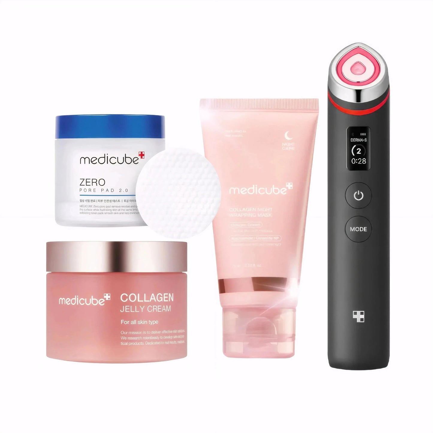 Medicube Ultimate Collagen Skin Care Combo includes skincare products with collagen for youthful, radiant skin.