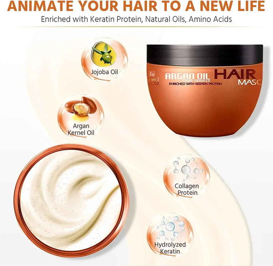 Nuspa Argan Oil Hair Mask Deep Conditioner Sulfate Free 250 ML