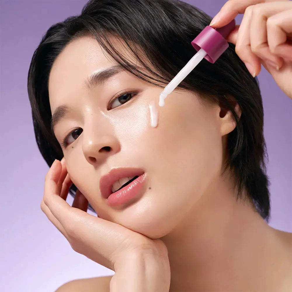 PURITO Timeless Bloom Bakuchiol Serum 30 ml, a skincare serum with natural ingredients, displayed in a clear bottle with a white label.