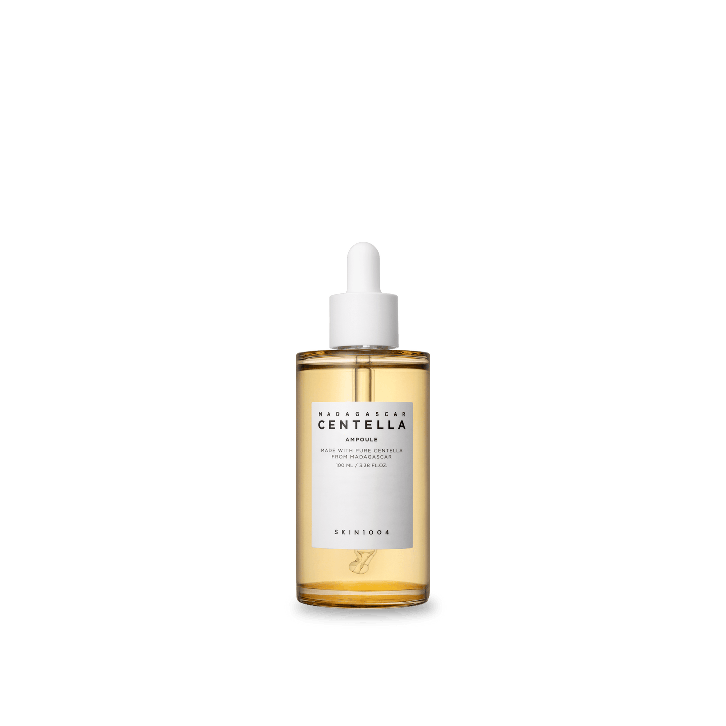 SKIN 1004 Madagascar Centella Ampoule serum bottle with dropper, featuring a clean, minimalist design for skin hydration and healing.