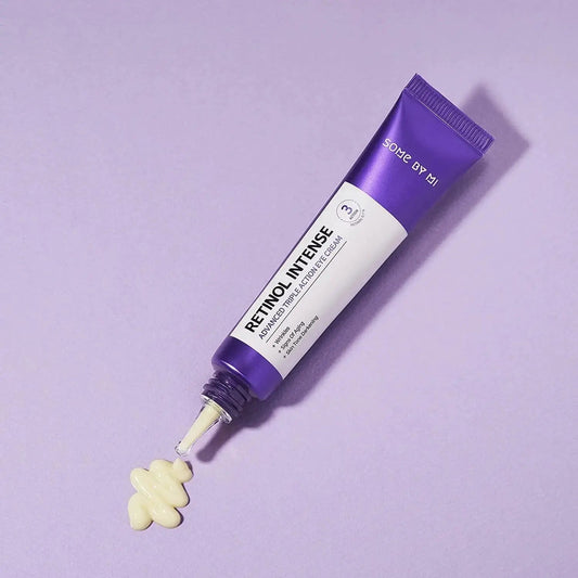 SOME BY MI Retinol Intense Advanced Triple Action Eye Cream in a 30ml jar showing the product container and label.