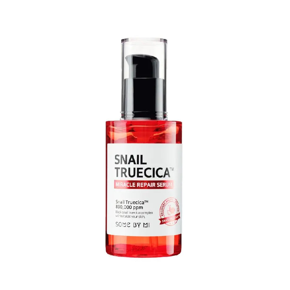SOME BY MI Snail Truecica Acne Scars Solution set with serum, toner, and cream for skin healing and scar reduction.