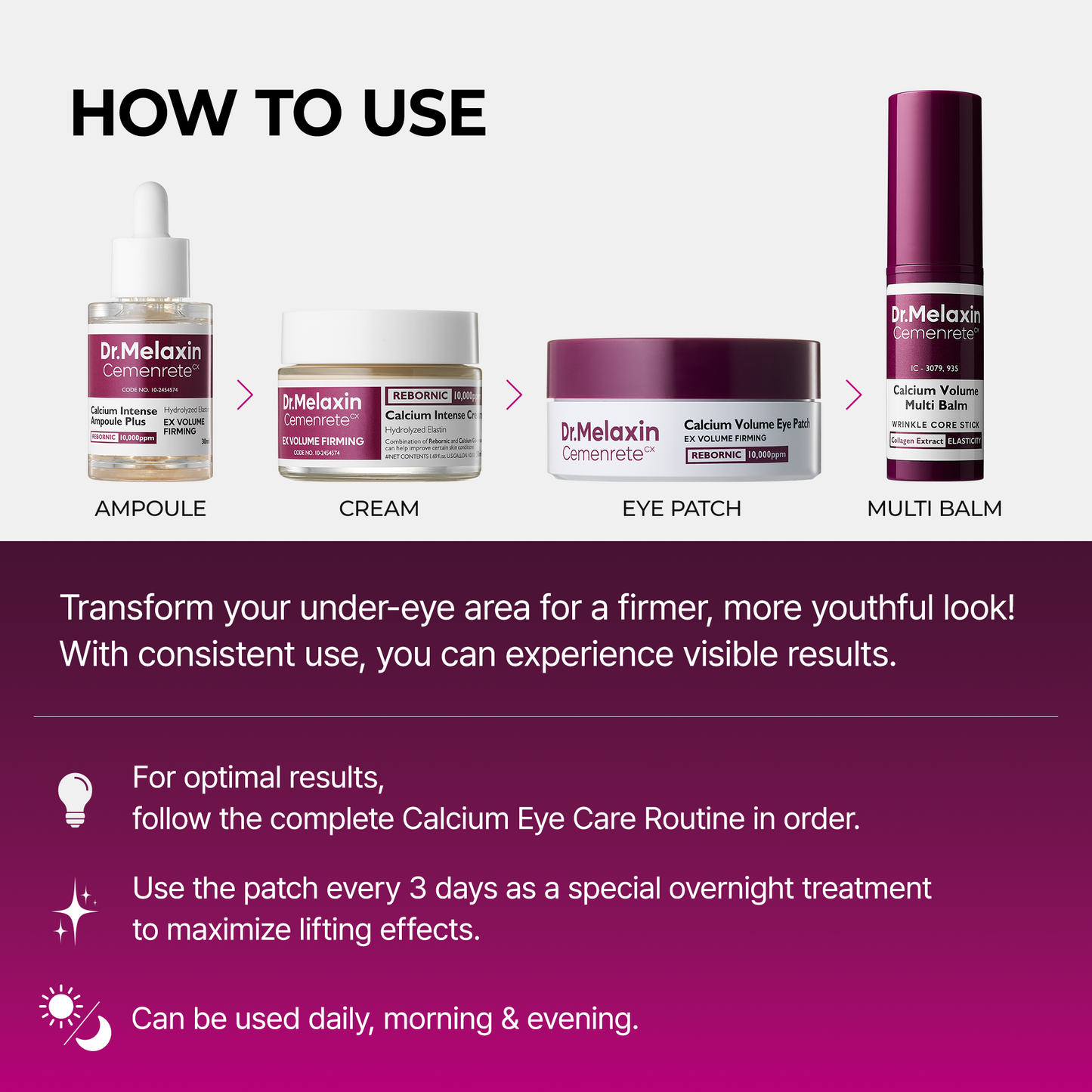 Dr.Melaxin Calcium Eyecare Routine Set Dr.Melaxin