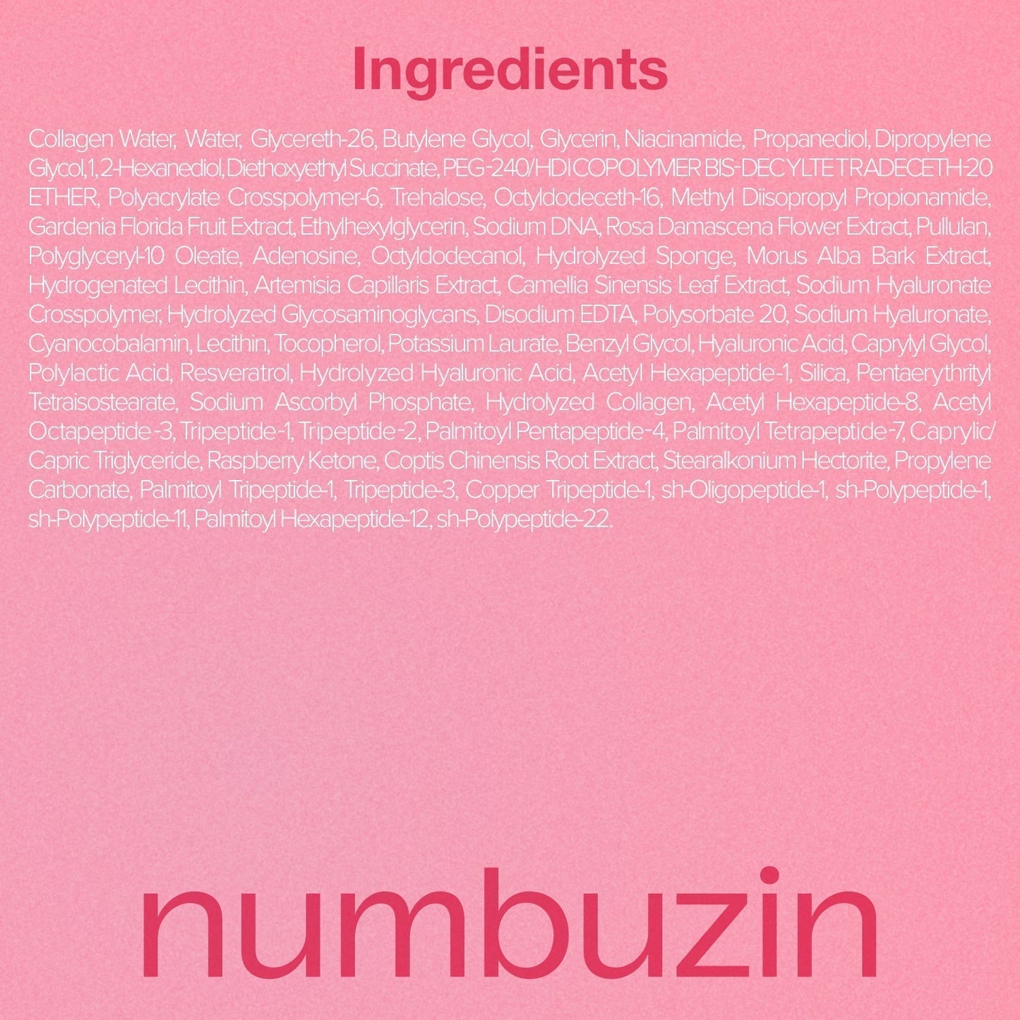 Numbuzin No.2 Rose PDRN Collagen 2X Plumping Serum and Collagen Shot 30ml, facial skincare product with rose and collagen ingredients