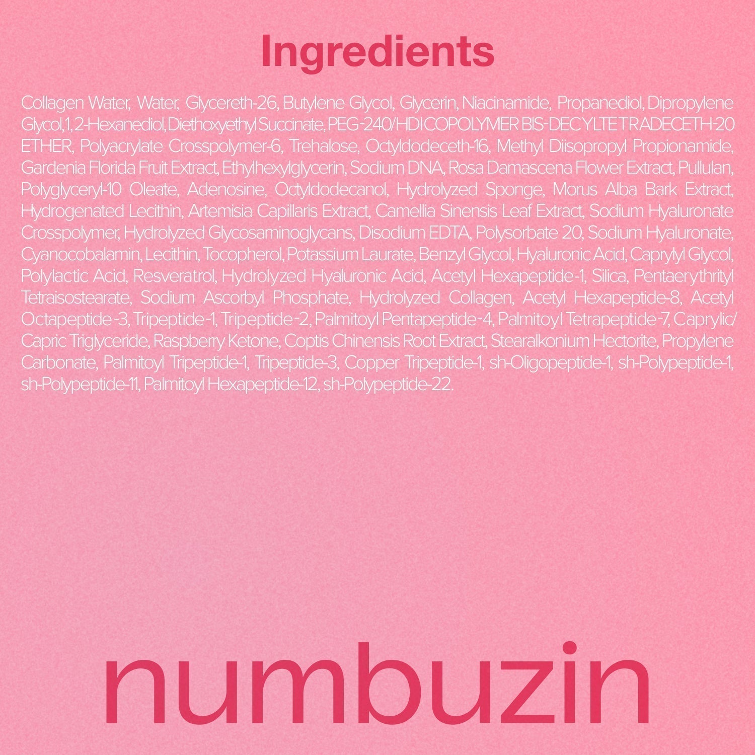 Numbuzin No.2 Rose PDRN Collagen 2X Plumping Serum and Collagen Shot 30ml, facial skincare product with rose and collagen ingredients