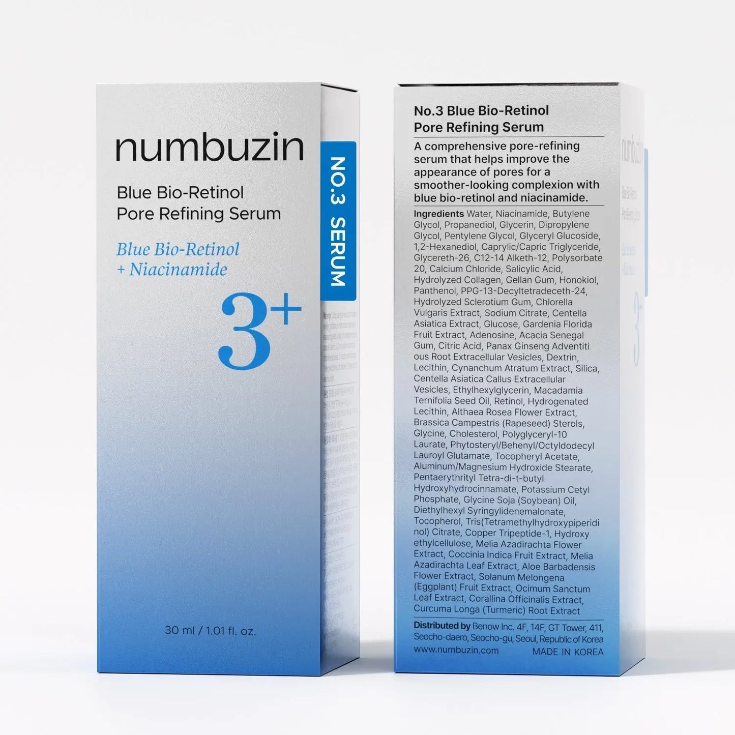 Numbuzin No.3 Blue Bio-Retinol Pore Refining Serum 30ml Numbuzin