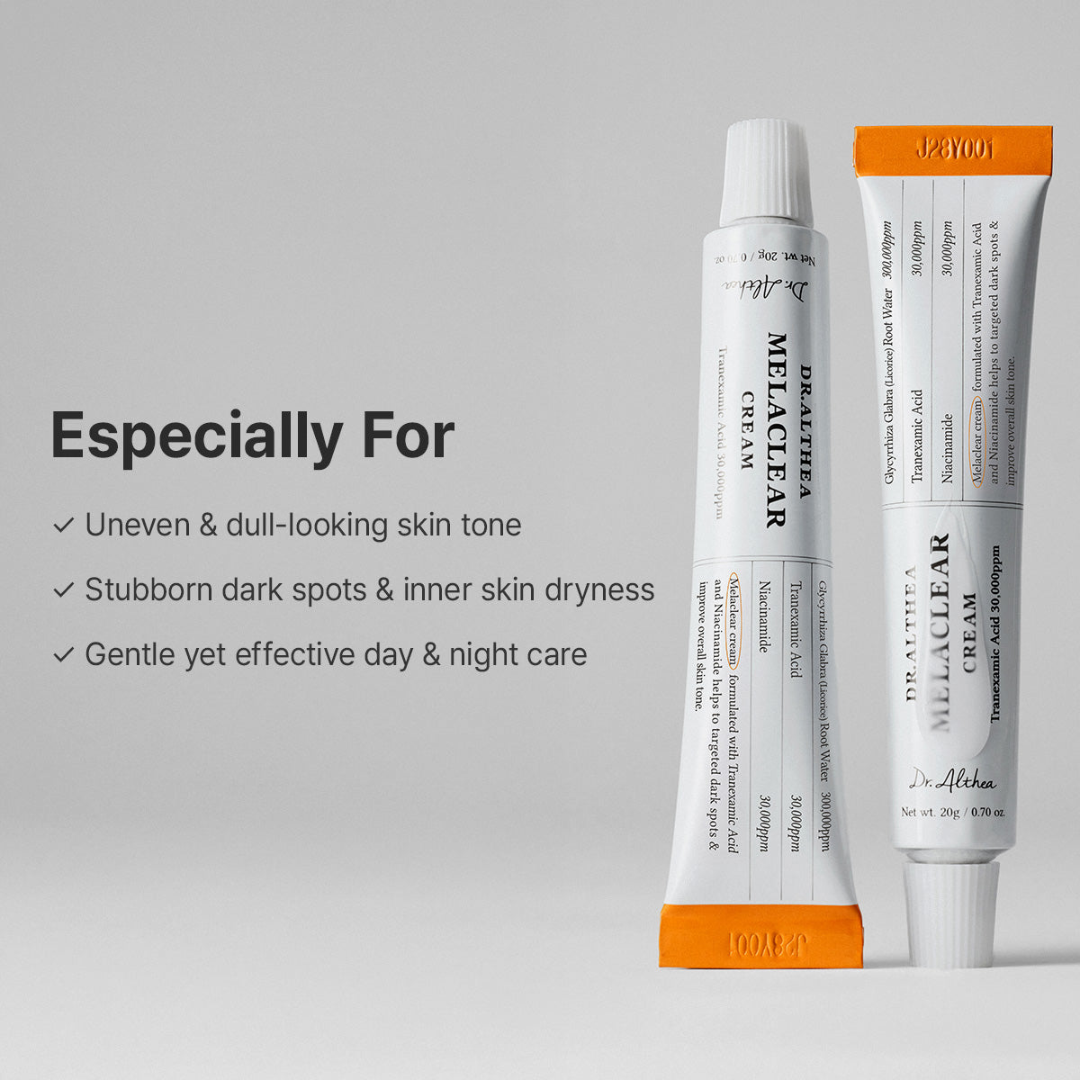 DR ALTHEA Dark Spot Duo skincare set with two bottles, featuring sleek packaging designed to reduce dark spots and improve skin tone