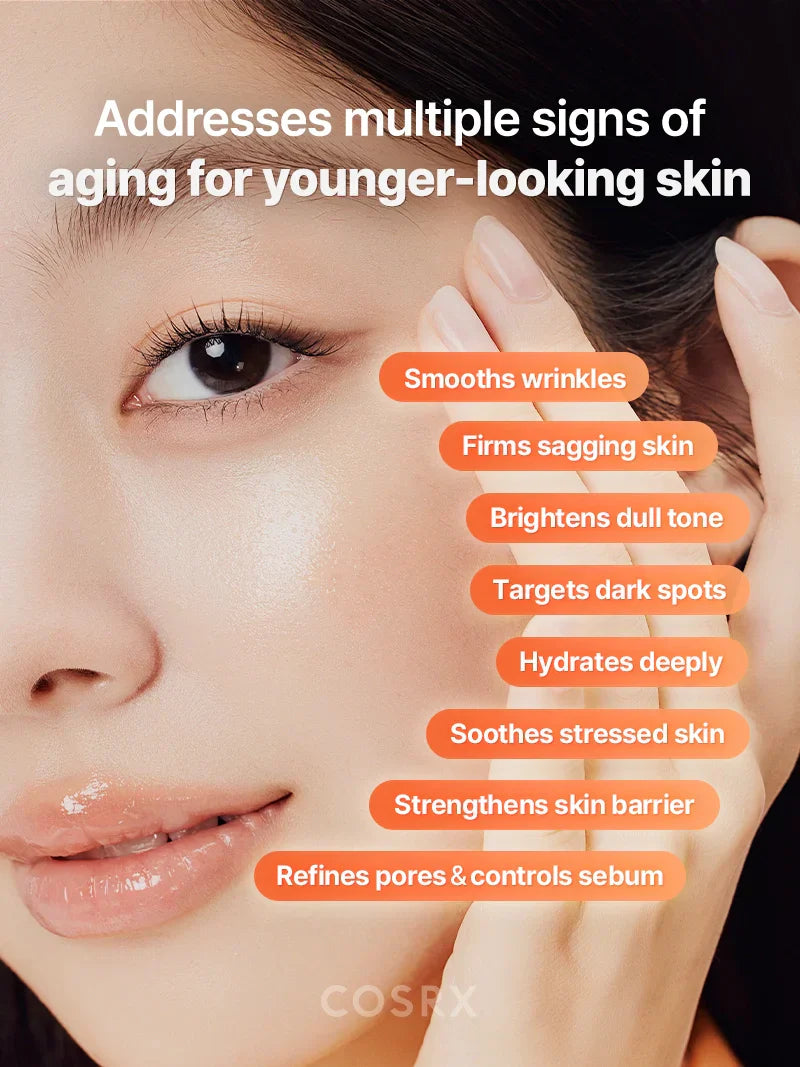 COSRX 5 PDRN Collagen Intense Vitalizing Serum in a 100ml bottle, showcasing the clear serum inside the packaging.