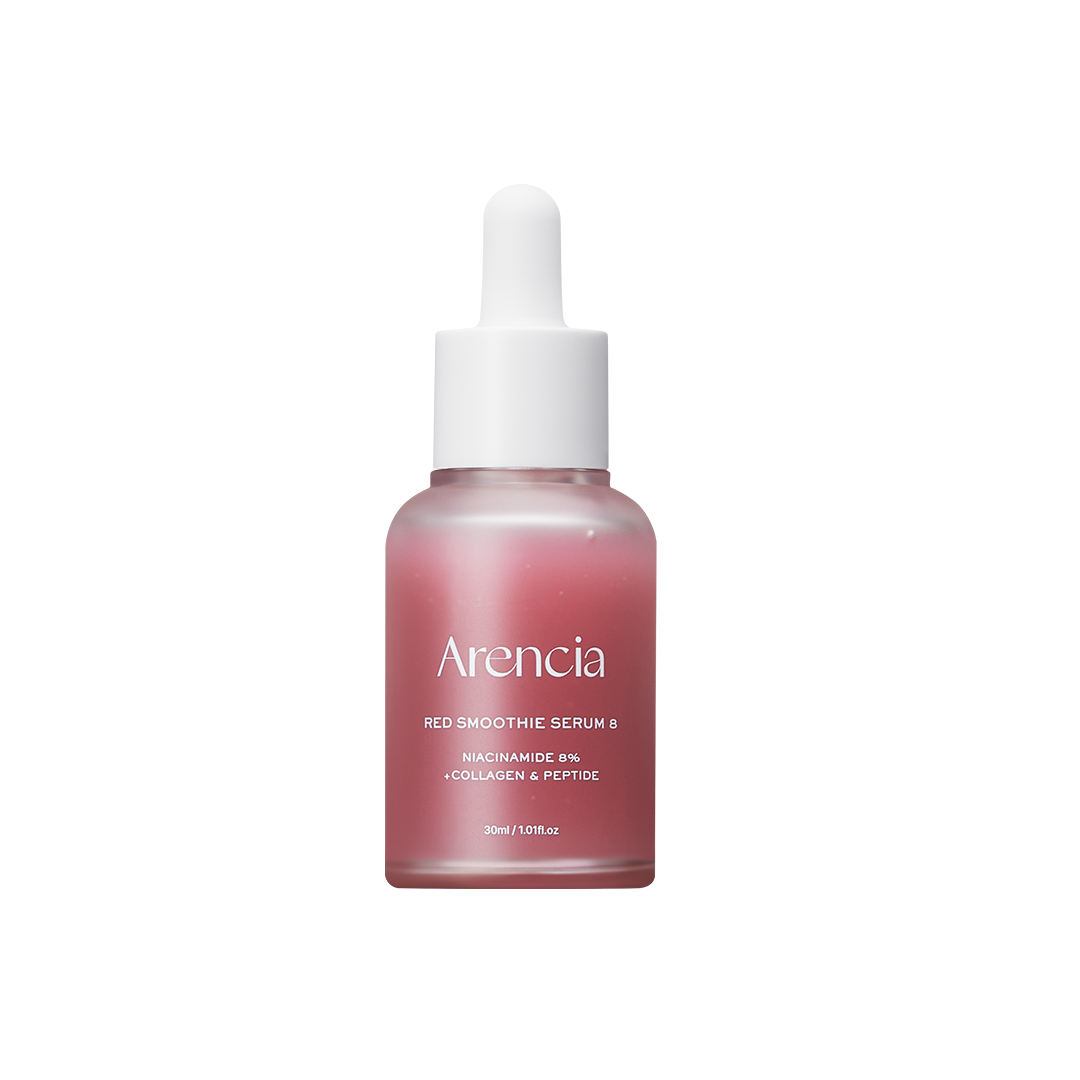 ARENCIA Pore Perfection Collagen Serum Duo skincare bottles, featuring clear packaging and white pump dispensers.