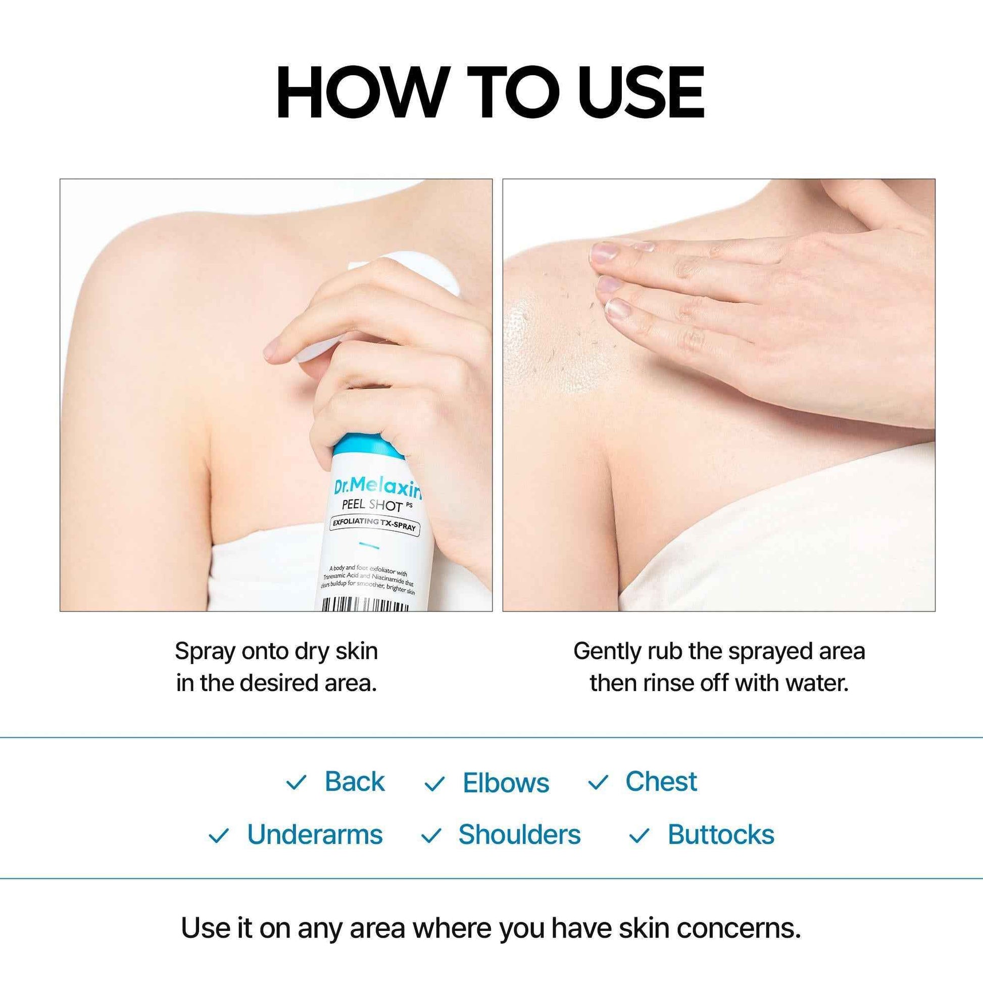 Dr.MELAXIN TX Exfoliating & Tone Peel Shot Smoothing Duo