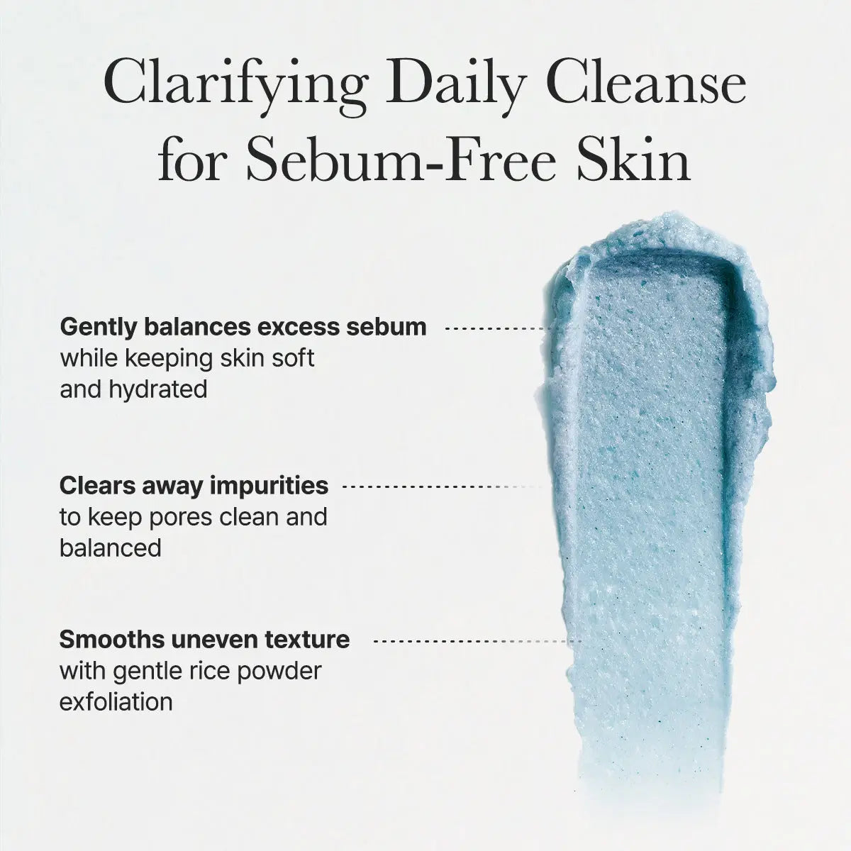 Arencia Blue Hyssop Rice Mochi Cleanser, a face cleanser with blue hyssop and rice mochi ingredients, in a sleek bottle.