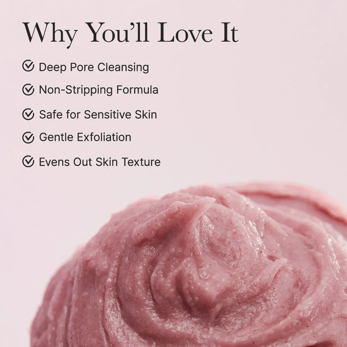 Arencia Fresh Rosehip Mochi Cleanser in a white tube with pink rosehip illustration, designed for gentle facial cleansing.