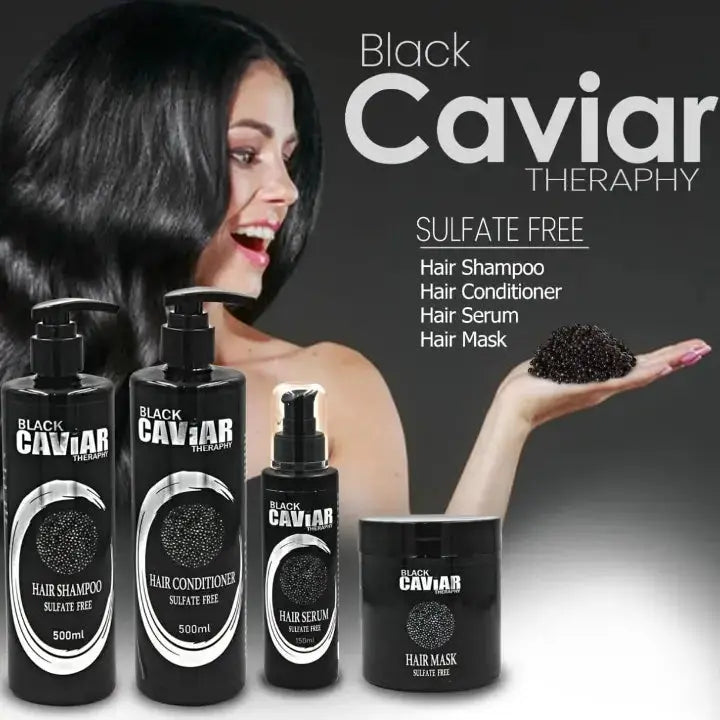 DOKAN BLACK CAVIAR THERAPY Sulfate Free Hair Care Kit 4 Pcs BLACK CAVIAR