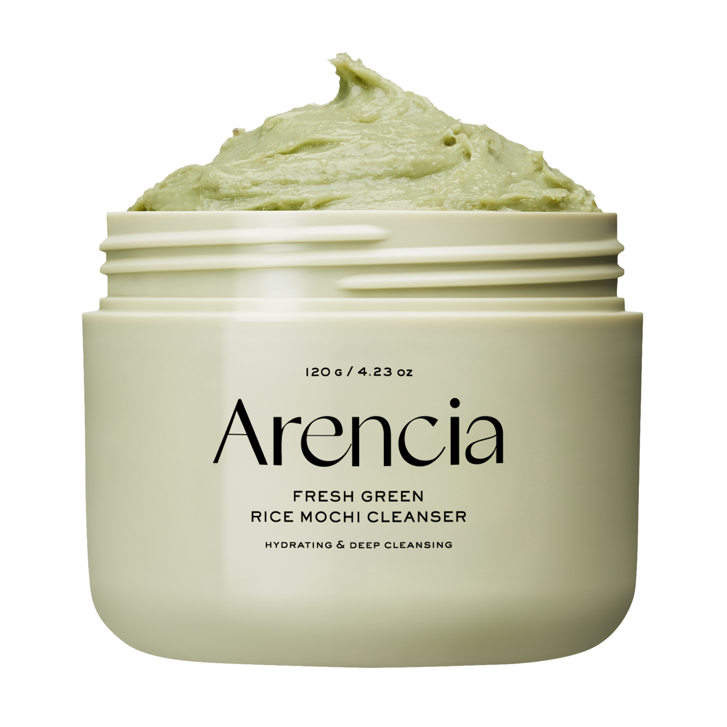 ARENCIA Pore Melt Double Cleansing Duo with Fresh Green Rice Mochi Cleanser in 120g, featuring a vibrant green rice mochi design.