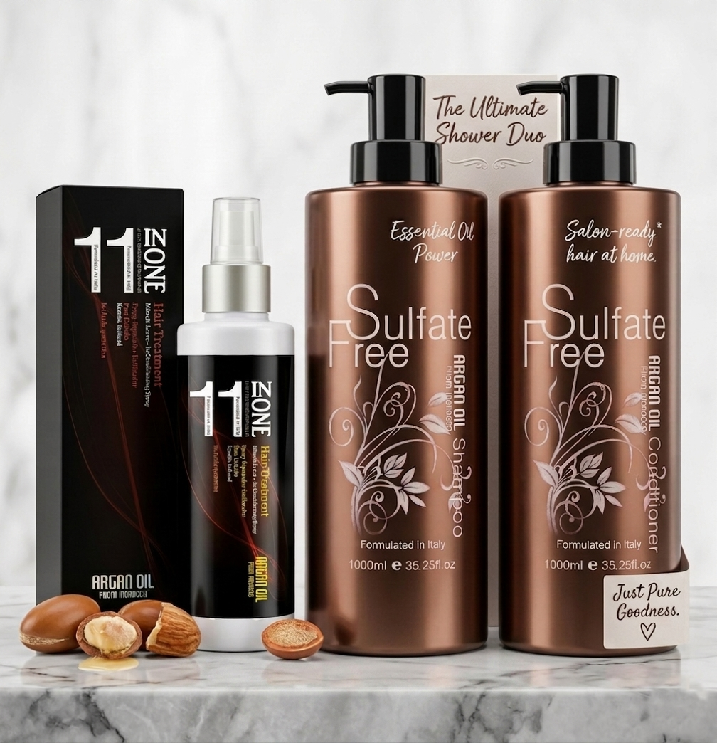 NUSPA Sulfate Free Argan Oil Hair Care Trio