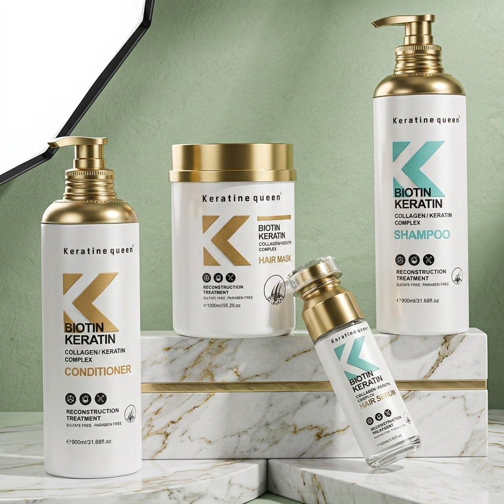 KERATINE QUEEN The Biotin & Keratin Sulfate Free Reconstruction Hair Treatment Set KERATINE QUEEN