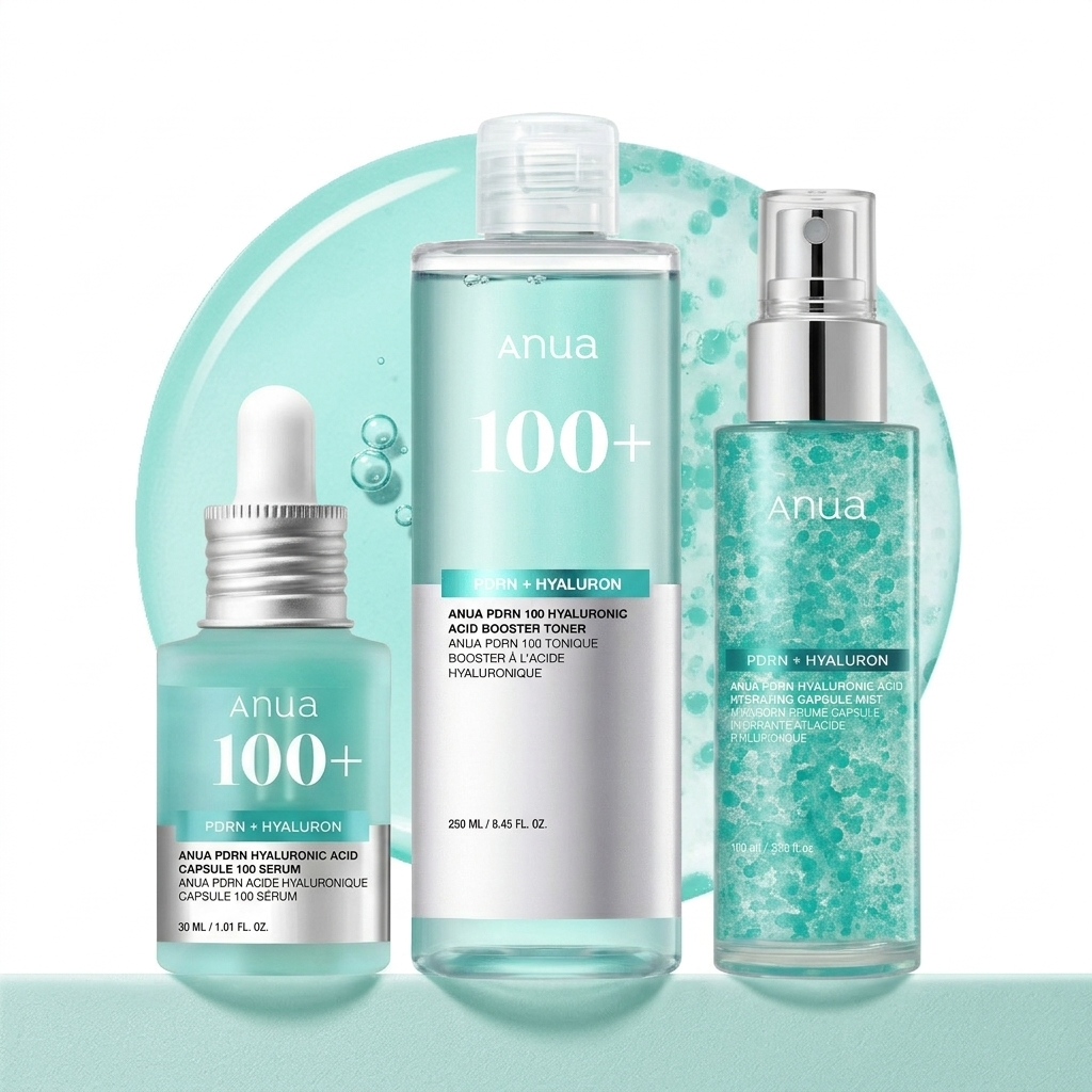 ANUA 100+ PDRN + Hyaluron Ultimate Glass Skin Hydration Trio