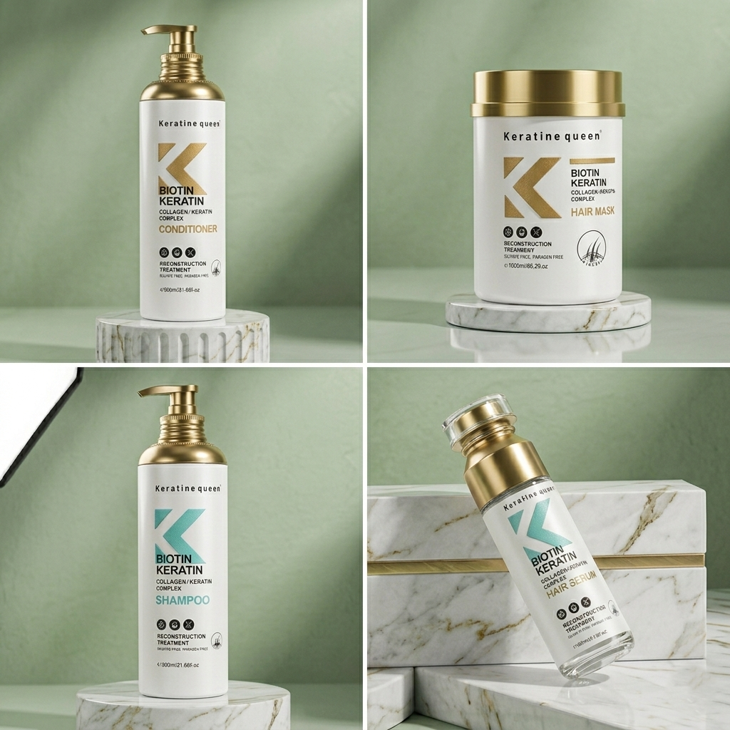 KERATINE QUEEN The Biotin & Keratin Sulfate Free Reconstruction Hair Treatment Set KERATINE QUEEN