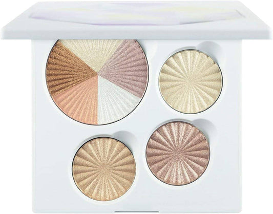 OFRA Glow Up Highlighter Palette with multiple shimmering shades in a sleek compact, perfect for luminous skin highlighting.