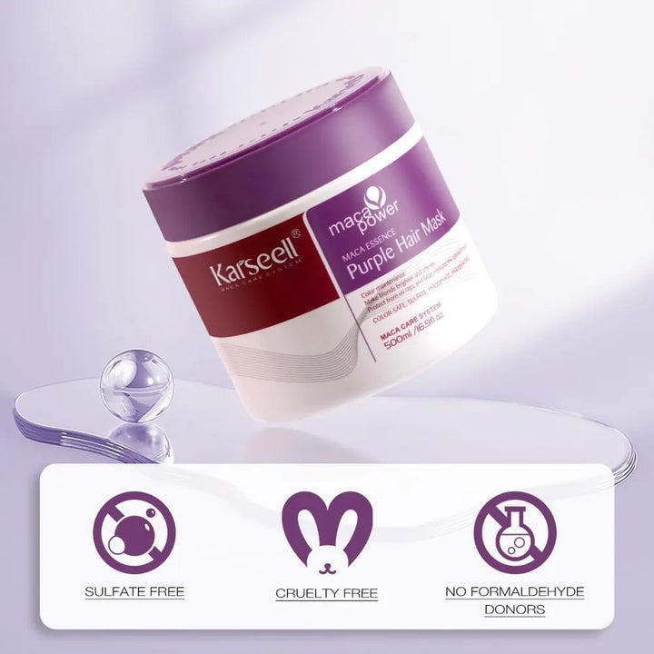 DOKAN KARSEELL Maca Essence Purple Hair Mask for Blonde Hair | Deep Conditioning & Tone Correction Karseell