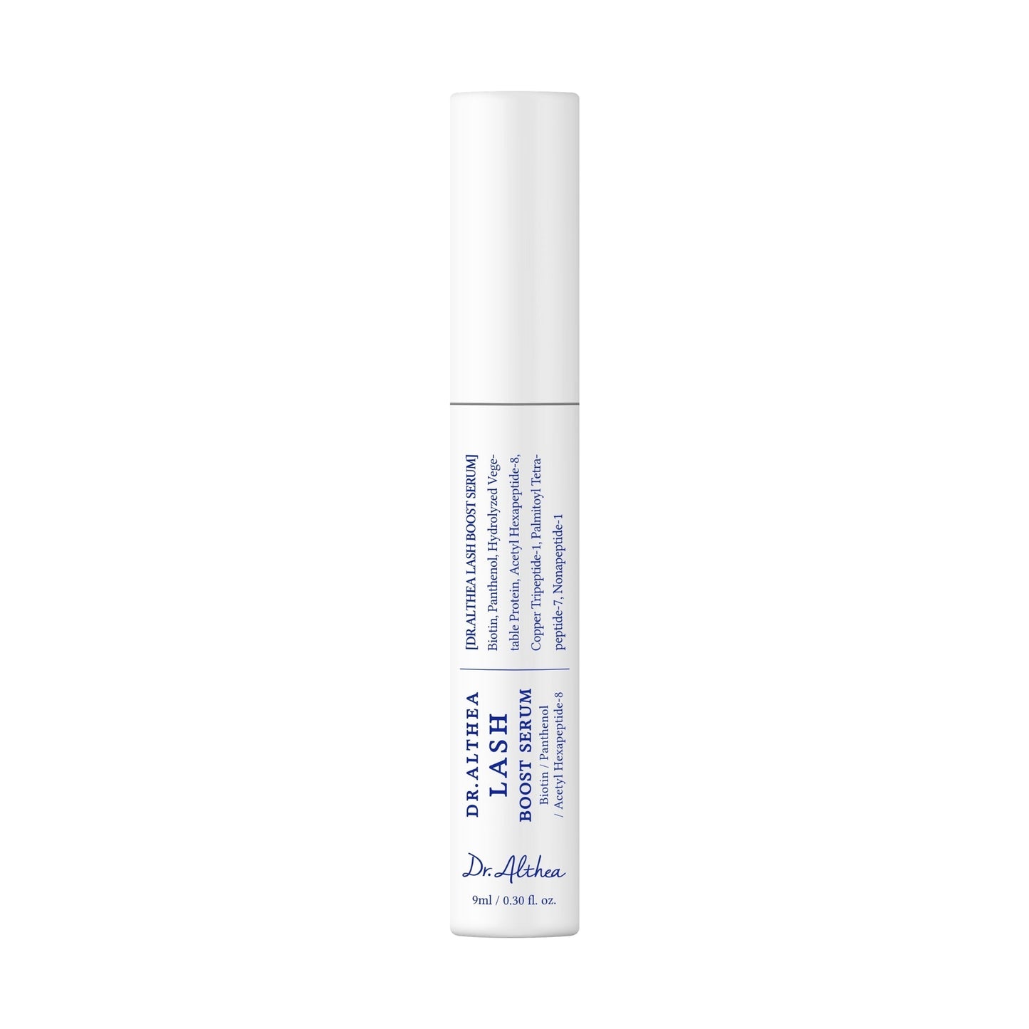 DR ALTHEA Lash Boost Serum bottle with applicator brush, designed to enhance eyelash length and fullness.