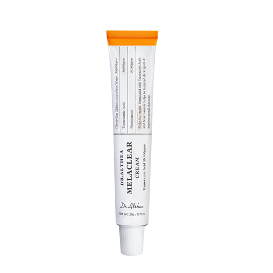 DR ALTHEA Melaclear Cream jar with white and blue packaging, skincare product for brightening and skin improvement.