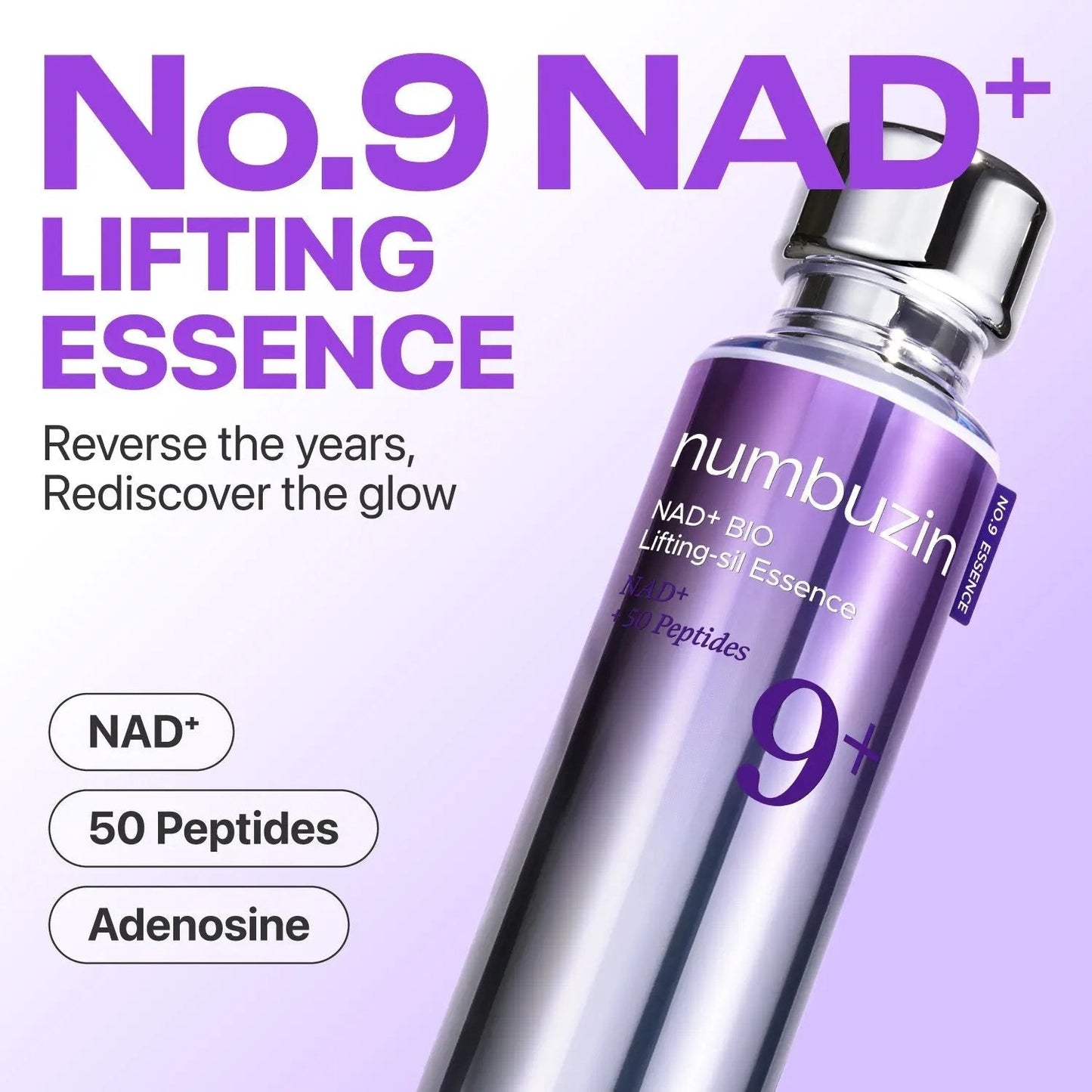 Numbuzin No.9 Ultimate Lifting Set with five skincare products, including serums and creams, in sleek packaging.