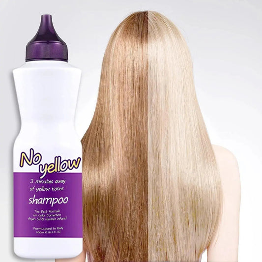 NUSPA 3 Minutes Purple No Yellow Shampoo Moisturizing Shimmer Correction Sulfate Free Argan Oil Keratin Protein Infused for Color Correction 500 ML - DOKAN
